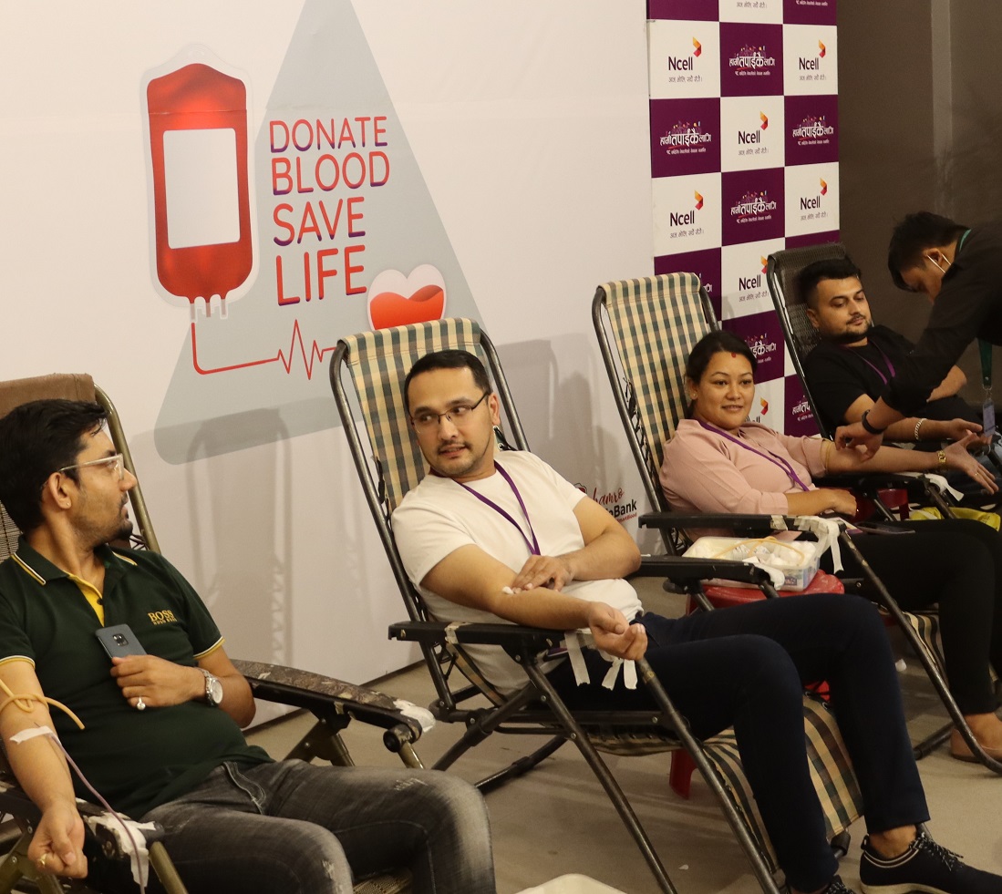एनसेलको १८औं वार्षिकोत्सवको अवसरमा रक्तदान कार्यक्रम