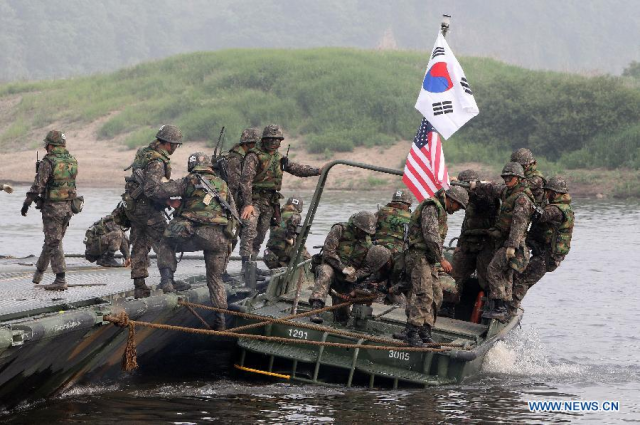 दक्षिण कोरिया र अमेरिकाको संयुक्त नौसैनिक अभ्यास सुरु