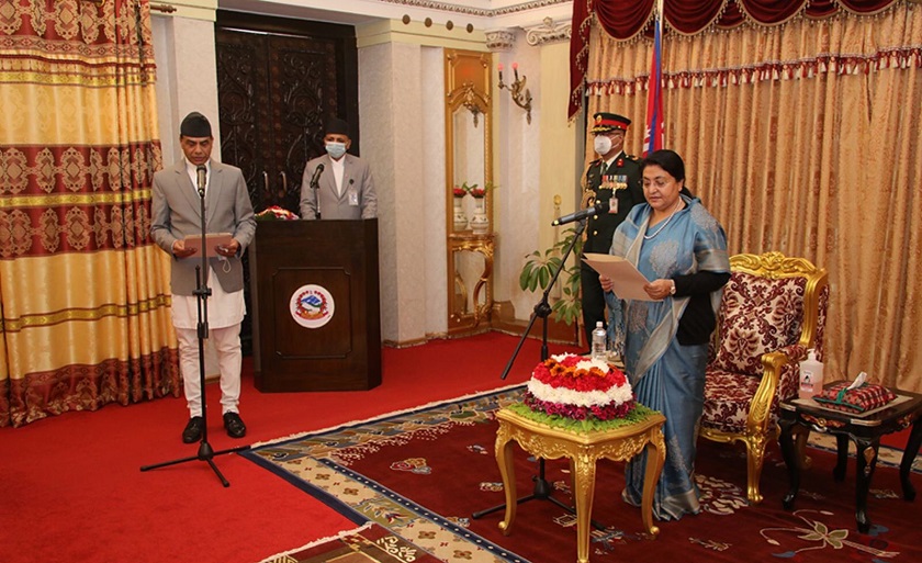 नवनियुक्त राजदूत ज्ञानचन्द्र आचार्यले लिए शपथ