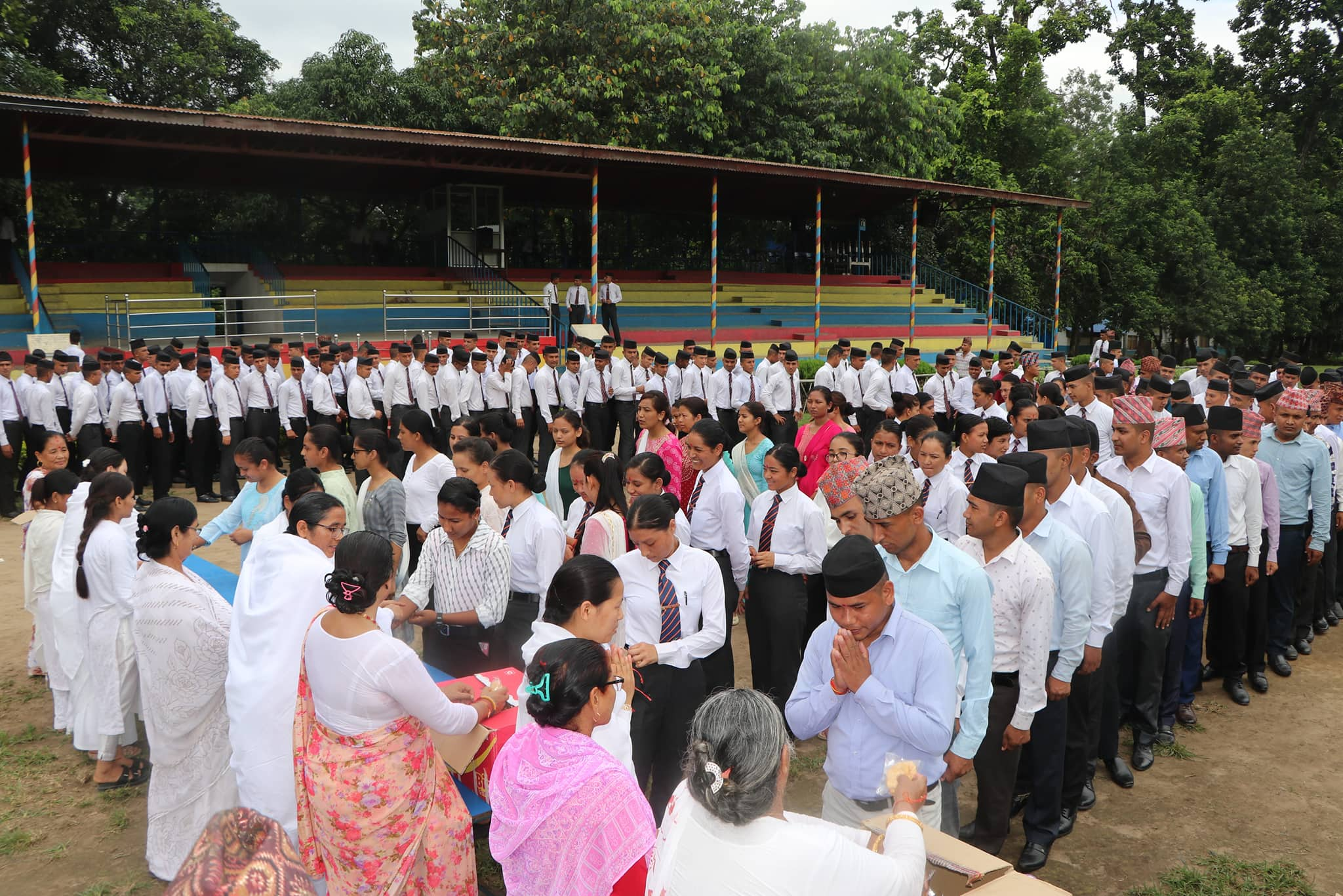 जनै पूर्णिमाको अबसरमा प्रहरी शिक्षालय भित्र राखी बाधियो