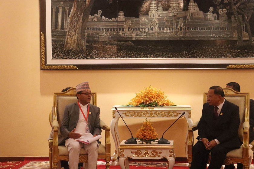 राष्ट्रिय सभाका अध्यक्ष तिमिल्सिना र कम्बोडियाका सिनेट अध्यक्ष चे सुमबीच भेटवार्ता