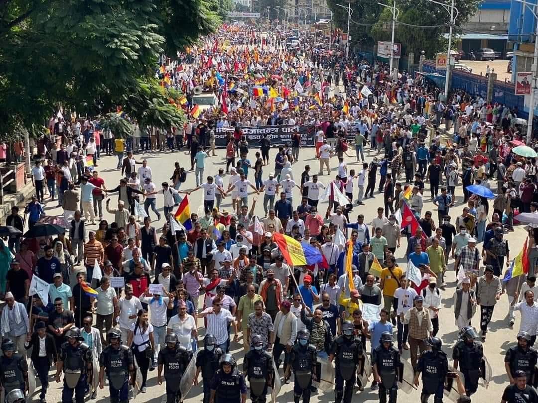 गौहत्याको विरोध र हिन्दू राष्ट्रको माग गर्दै काठमाडौंमा राप्रपाको प्रदर्शन