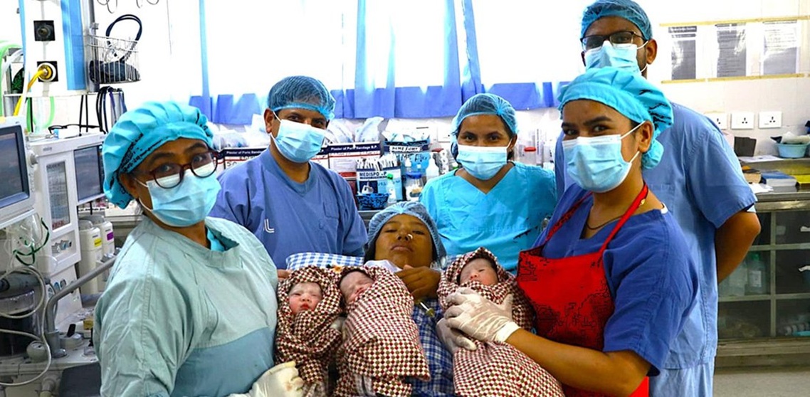 एकैपटकमा तिम्ल्याहा शिशुको जन्म