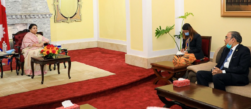 राष्ट्रपति भण्डारी र सार्कका नवनियुक्त महासचिव वेराकुनबीच भेटवार्ता