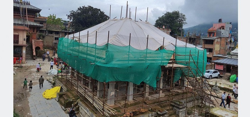 पुनः निर्माणले गति लिँदै रातो मच्छिन्द्रनाथ मन्दिर