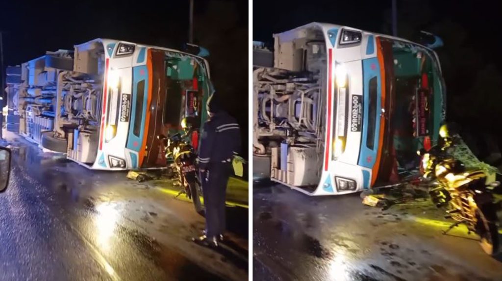 चितवनमा बस पल्टिँदा ३८ जना घाइते