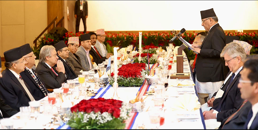 संयुक्त राष्ट्रसंघका महासचिवको सम्मानमा रात्रिभोज