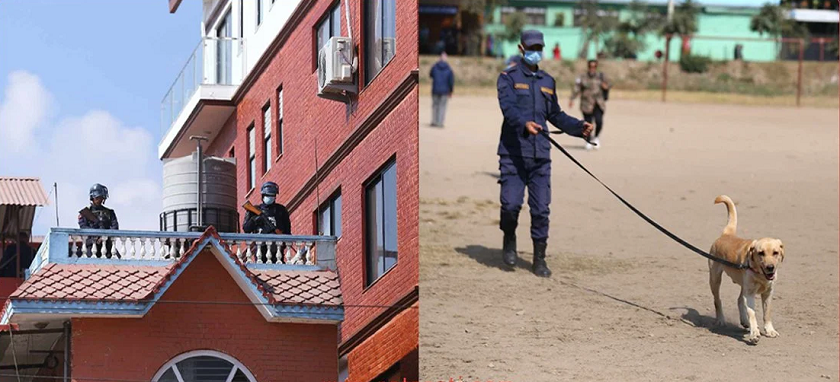 दुर्गा प्रसाईँको कार्यक्रमस्थल सिफलमा घरका छत र सडकपेटीमा प्रहरी तैनाथ