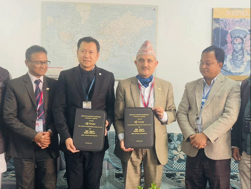 नेपाल वायुसेवा निगम र थाइ एयरवेजबीच ग्राउण्ड ह्याडलिङ्ग सम्झौता