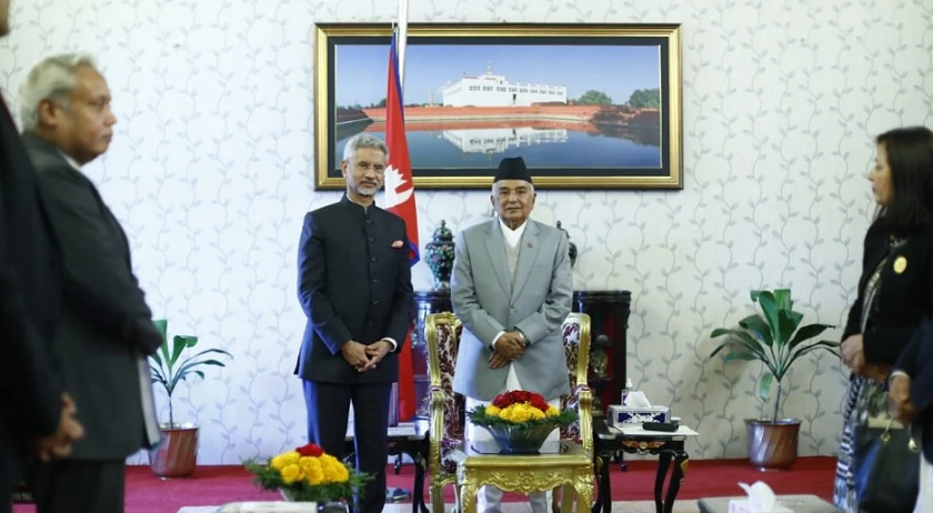 भारतीय विदेशमन्त्री जयशंकरले भेटे राष्ट्रपति पौडेललाई