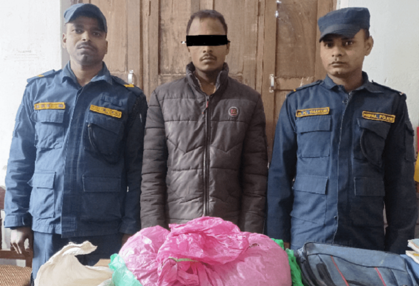 रौतहटमा ४ किलो गाँजासहित १ जना पक्राउ
