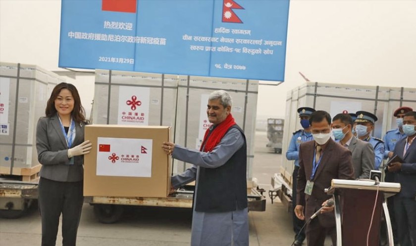 चीनको अनुदान ९ लाख डोज कोरोना खोप आज नेपाल आईपुग्ने