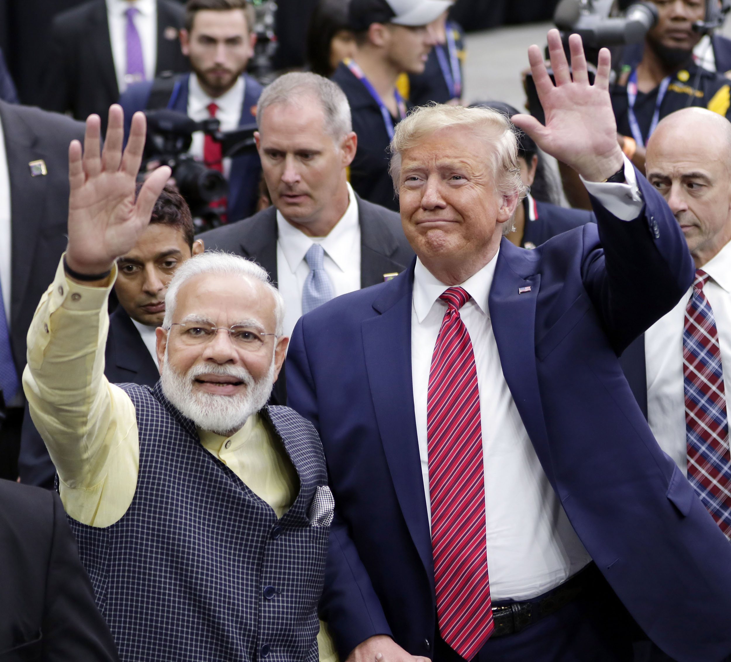 अमेरिकी राष्ट्रपति ट्रम्प र भारतीय प्रधानमन्त्री मोदीको संयुक्त सम्बोधन