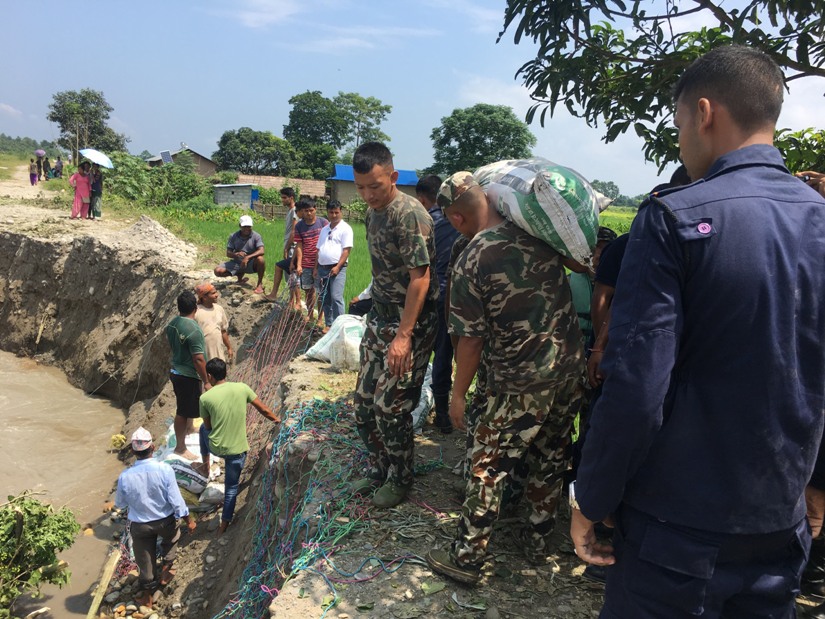 मेघौलीको कटान क्षेत्रमा मेयर रेनु दाहालको स्थलगत अवलोकन