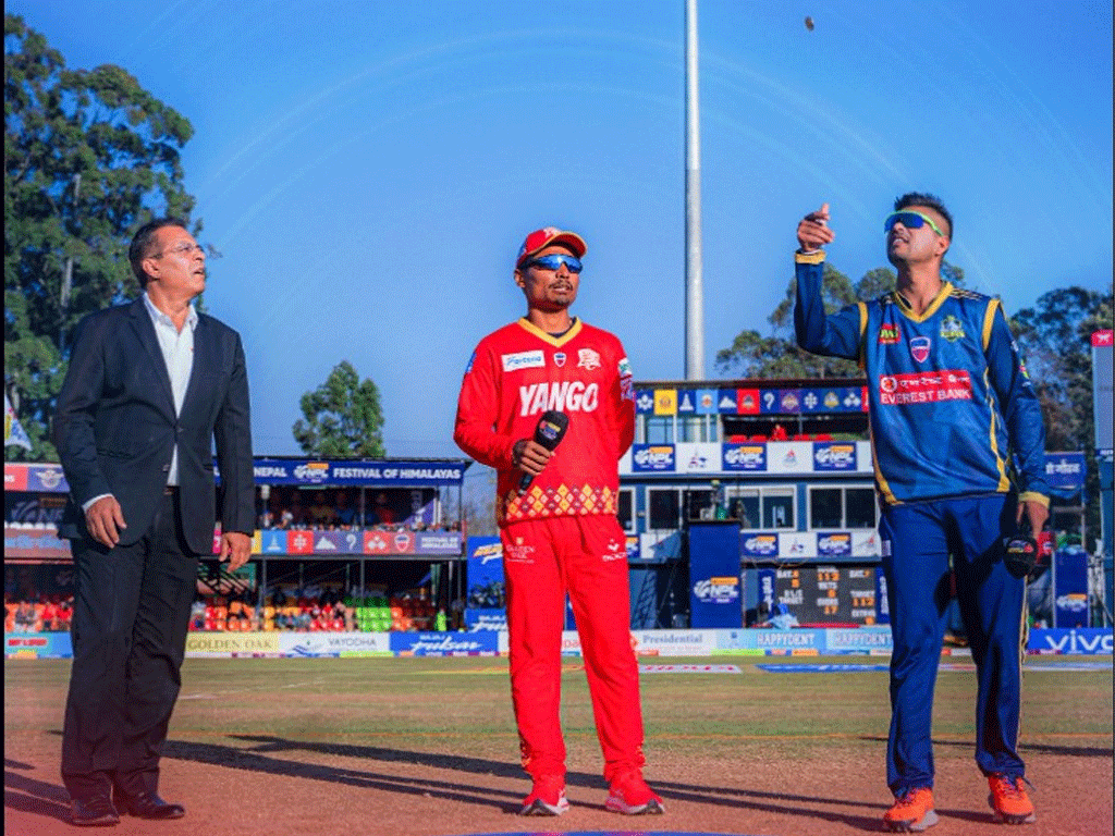 लुम्बिनीविरुद्ध टस जितेर पहिले फिल्डिङ गर्दै विराटनगर