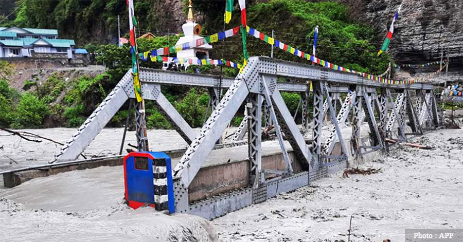 फेरि थुनियो मर्स्याङ्दी नदी ,चामे बजार थप जोखिममा