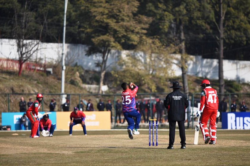आइसीसी क्रिकेट वर्ल्ड कप लिग टु अन्तरगत नेपाल र ओमान बीचको खेल जारी