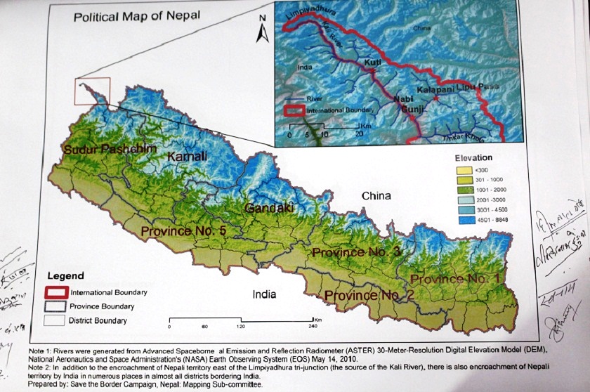 नागरिक समाजकातर्फबाट नेपालको नक्सा सार्वजनिक