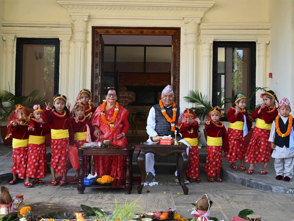 राष्ट्रपति पौडेलले गरे कन्या पूजा