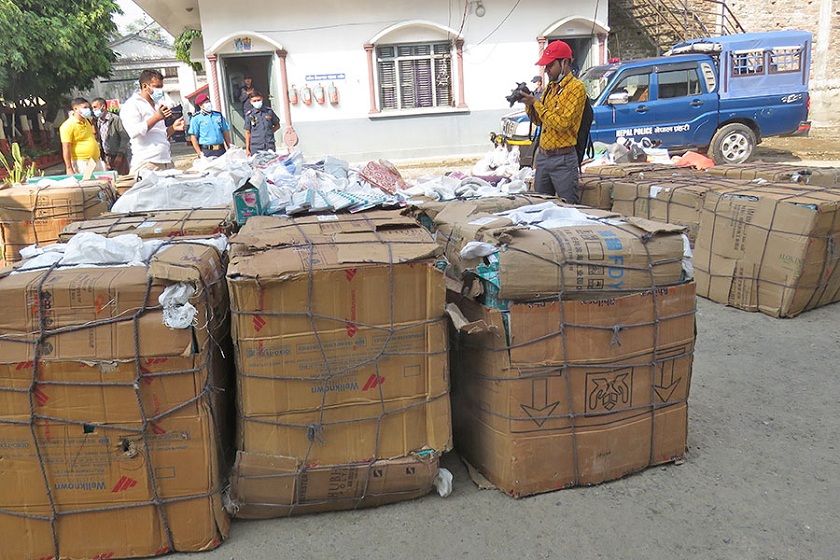 भैरहवा भन्सारले बरामद गर्यो दुई करोड बढीको अवैध सामान