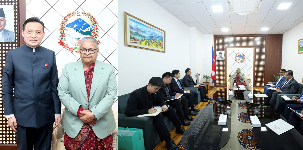 प्रधानमन्त्री कार्कीसँग नवनियुक्त चिनियाँ राजदूत चाङ माओमिङबाीच शिष्टाचार भेट