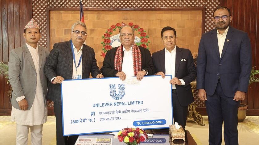 युनिलिभर नेपालद्वारा भूकम्प पीडितलाई १ करोड रुपैयाँ सहयोग​