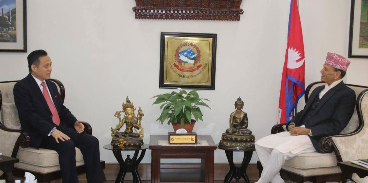 परराष्ट्र मन्त्री शर्मासँग चिनियाँ राजदूत माओमिङको भेट