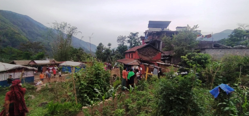 भुकम्पले लमजुङमा ७ घर भत्किए, तिनजना घाईते