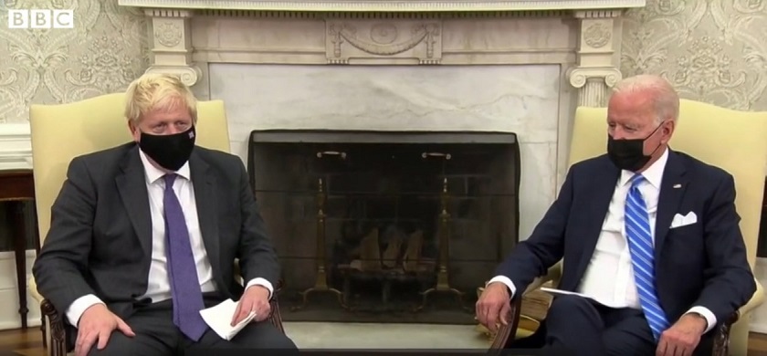 अमेरिकी राष्ट्रपति बाइडेन र बेलायती प्रधानमन्त्री जोन्सनबीच ह्वाइटहाउसमा भेटवार्ता