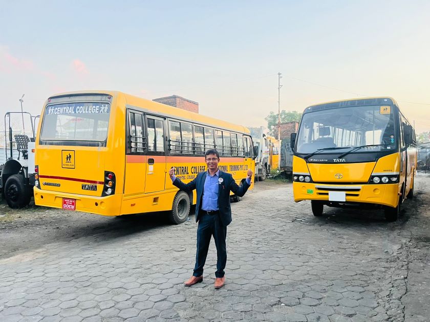 सेन्ट्रल मोडल कलेजमा सिम्याट परीक्षा दिन आउने विद्यार्थीलाई निःशुल्क बस सेवा