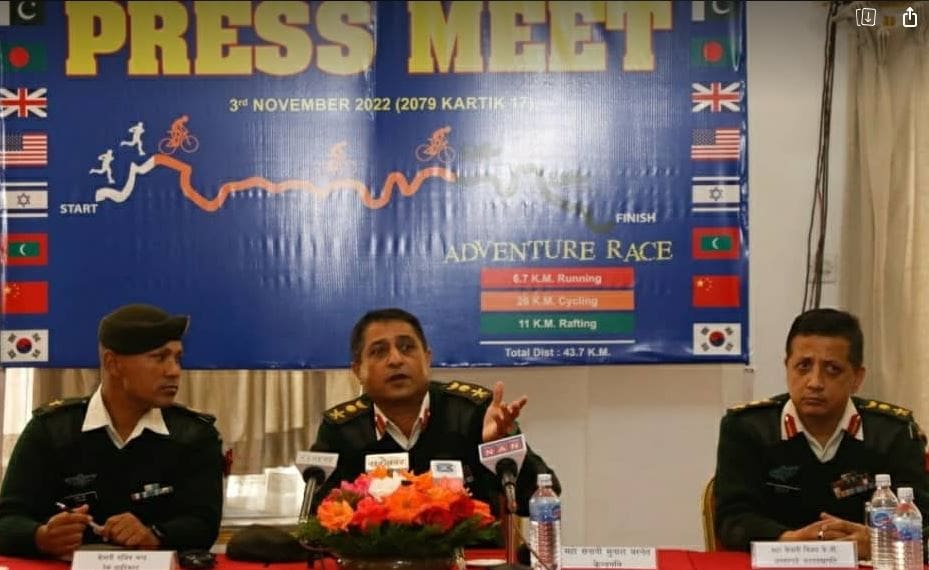 नेपाली सेनाले ट्राइएड्भेन्चर प्रतियोगिता गर्दै