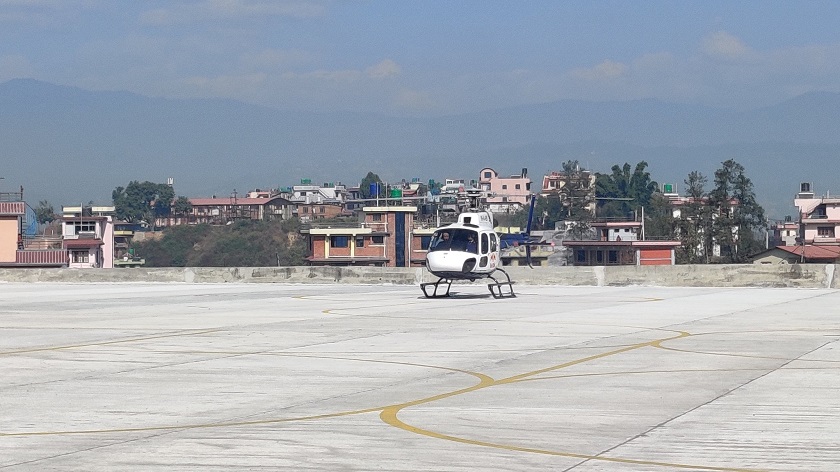 भक्तपुरको नलिञ्चोक हेलिपोर्टमा डेमो फ्लाइट