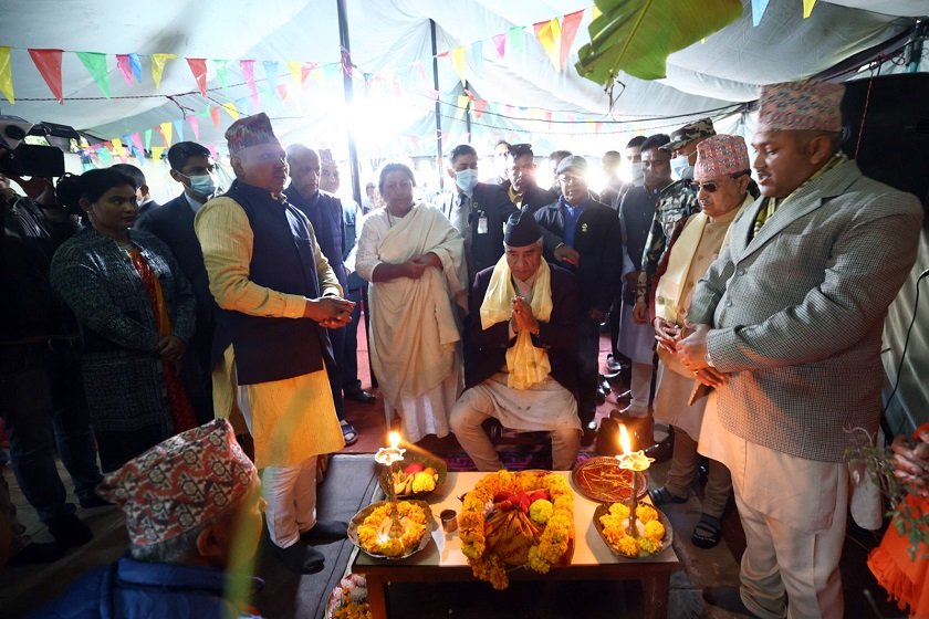 ललितपुरको बाँडेगाउँमा प्रधानमन्त्रीद्वारा सङ्कल्प पूजा