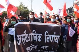 प्रतिनिधिसभा विघटन विरुद्धमा पेशाकर्मी र श्रमिकको साङ्केतिक विरोध