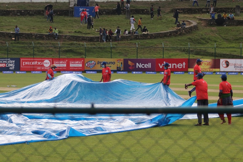 ईपीएल क्रिकेट : भैरहवा र चितवनबिचको खेल पनि वर्षाले प्रभावित