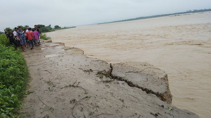 कञ्चनपुरमा स्याली नदी कटानले मरघटैया उच्च जोखिममा