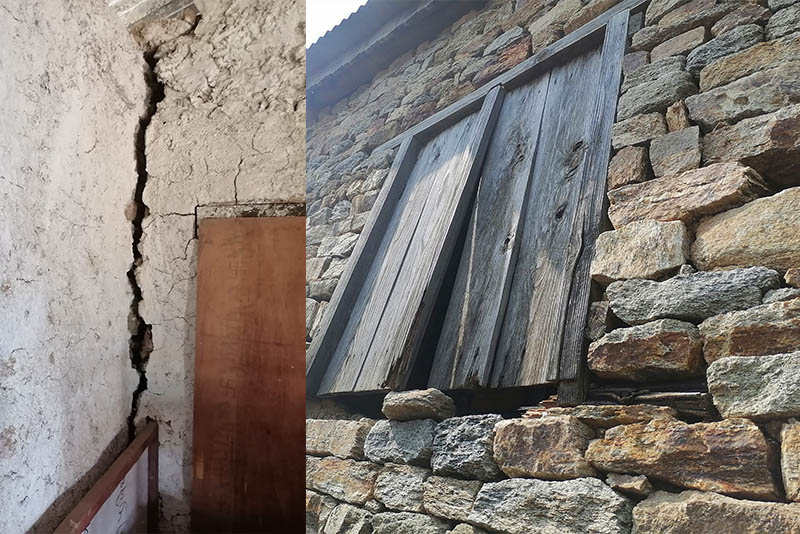लगातारको वर्षाले चर्कियो बाहुनीडाँडाको वडा र स्वाथ्य चौकी भवन