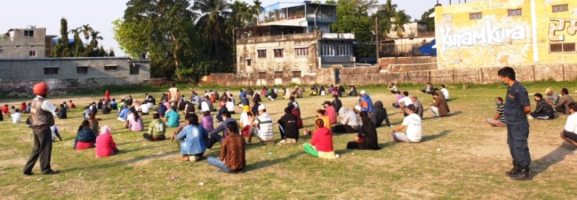 लकडाउन उल्लघंन गर्ने १ सय ६३ जना एकाबिहानै पक्राउ