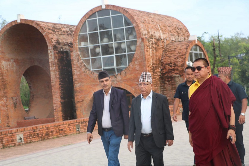 माधव नेपालको लुम्बिनी भ्रमणः मायादेवी मन्दिरमा पूजा, अशोक स्तम्भ अवलोकन