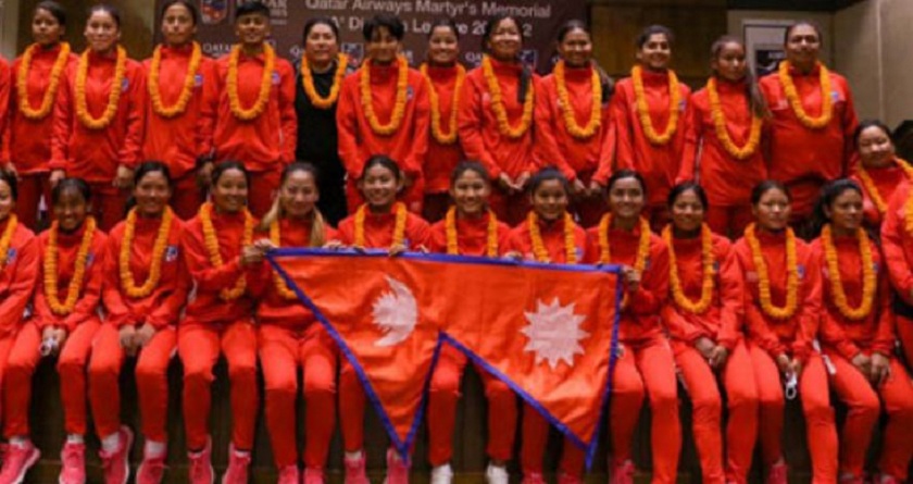 नेपाली महिला फुटबल टोली बङ्गलादेश प्रस्थान
