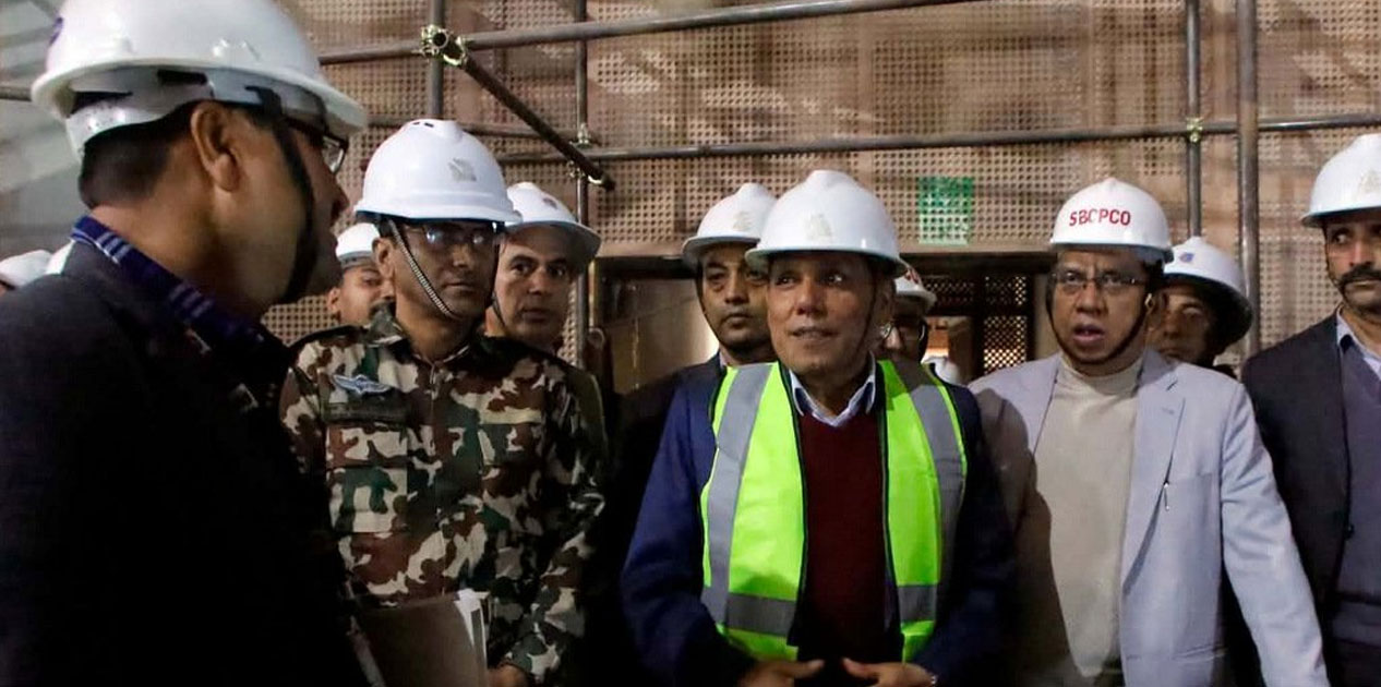 राष्ट्रिय सभा अध्यक्ष दाहालद्वारा निर्माणाधीन नयाँ संसद् भवनको निरीक्षण, निर्माणलाई तीव्रता दिन निर्देशन