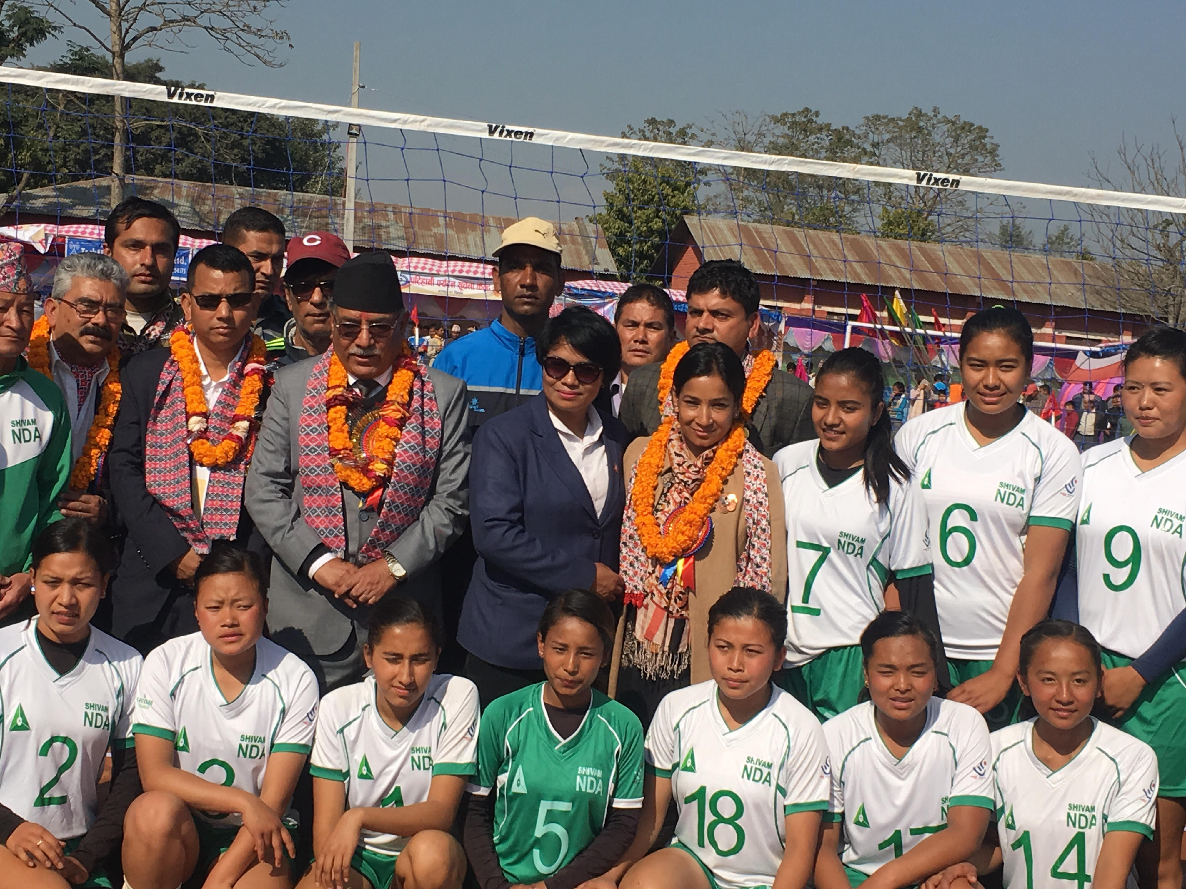 पूर्वप्रधानमन्त्री प्रचण्डद्वारा अन्तर्राष्ट्रिय आमन्त्रण महिला भलिबल प्रतियोगिता उद्घाटन