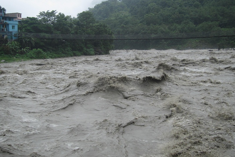 कालीगण्डकीको बहाव उच्च विन्दुमा