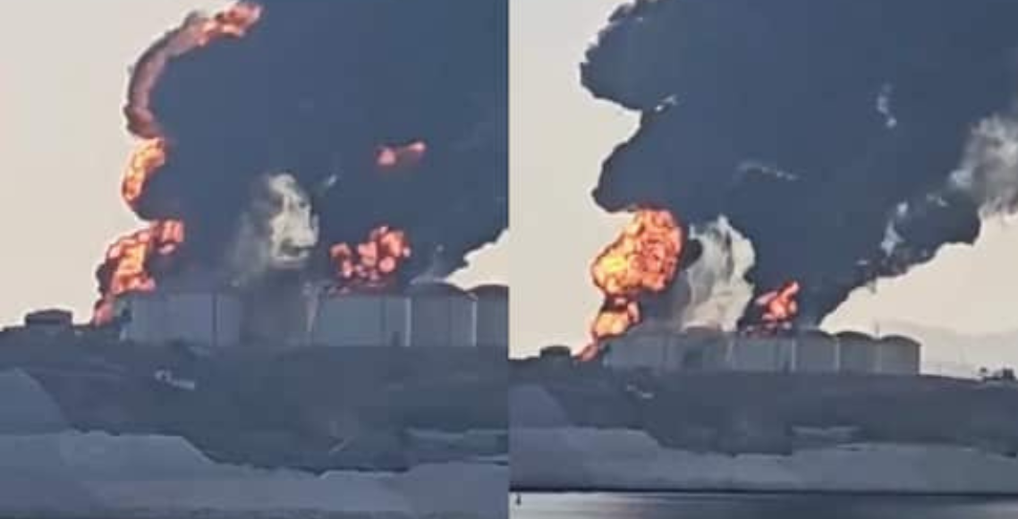 ओमानमा तेल भरिएका ट्यांकमा ड्रोन प्रहार, भीषण आगलागी