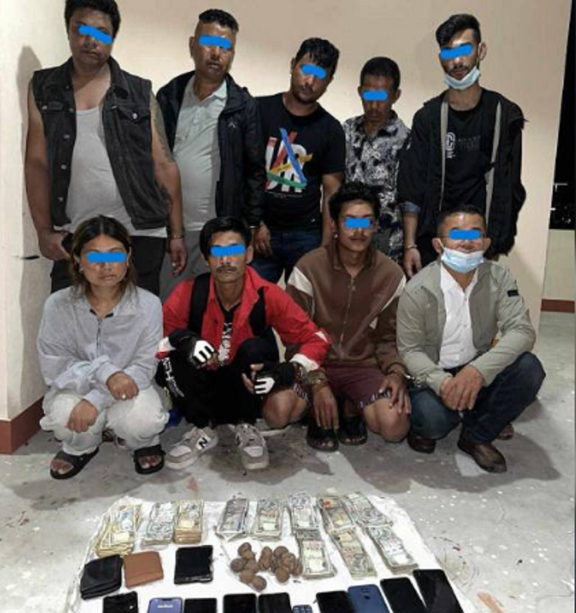 काठमाडौंमा जुवाखालबाट १० लाख नगदसहित ९ जना पक्राउ