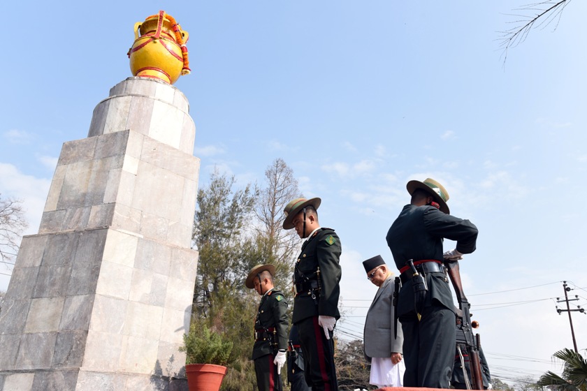 प्रधानमन्त्रीबाट शहीदप्रति श्रद्धाञ्जलि अर्पण