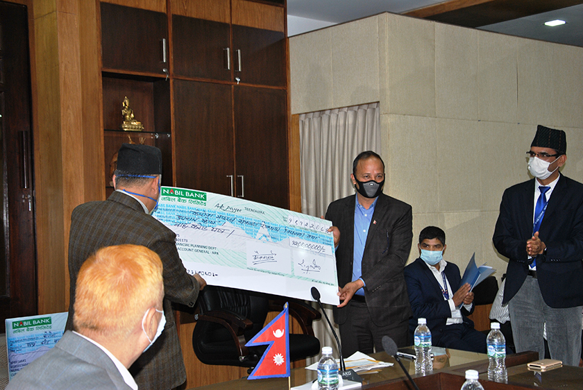 नेपाल टेलिकमद्वारा सरकारको कोरोना कोषमा १२ करोड सहयोग