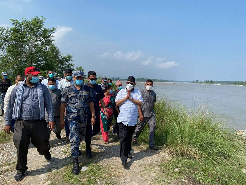 पुर्व प्रधानमन्त्री प्रचण्डको नजर नारायणी नदी व्यवस्थापनमा