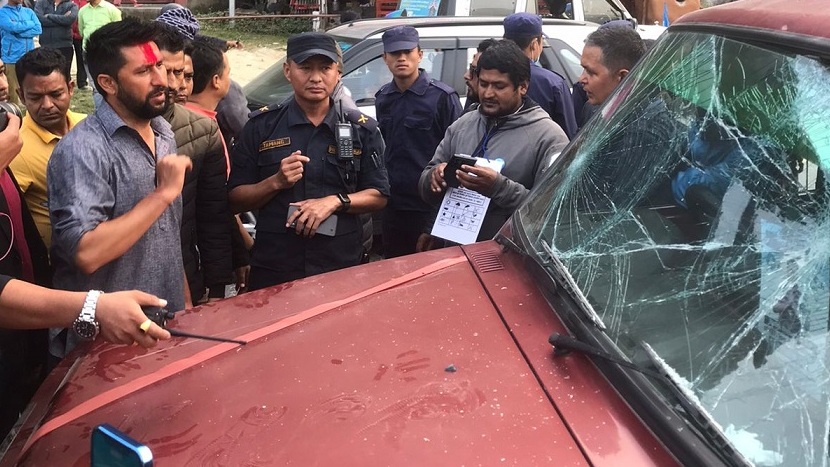 राष्ट्रिय स्वतन्त्र पार्टीको प्रचारमा रहेको गाडीमा तोडफोड