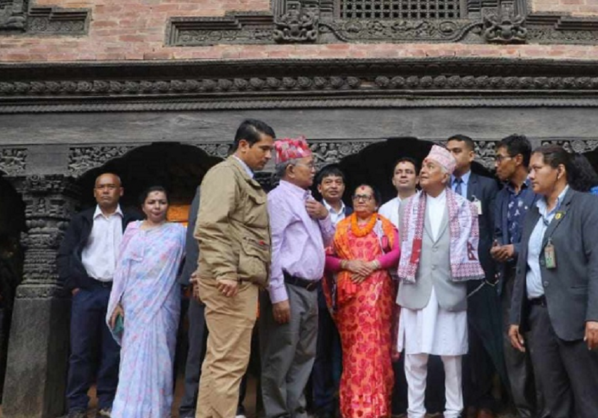 राष्ट्रपति पौडेलले गरे कृष्ण मन्दिरको दर्शन